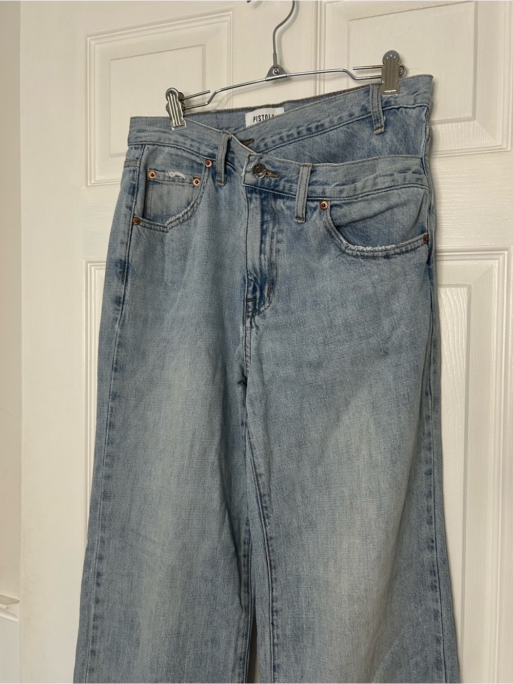 Pistola Bobbie Wide Leg Crossover Jeans - Picture 4 of 16